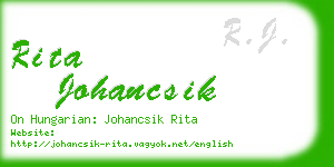 rita johancsik business card